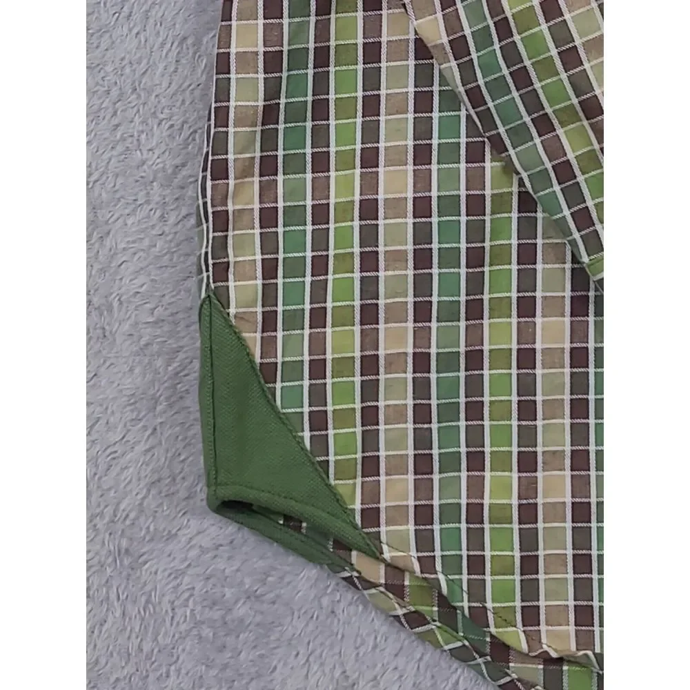 Massive Revolution Mens XL Military Style‎ Long Sleeve Plaid Button Down Shirt